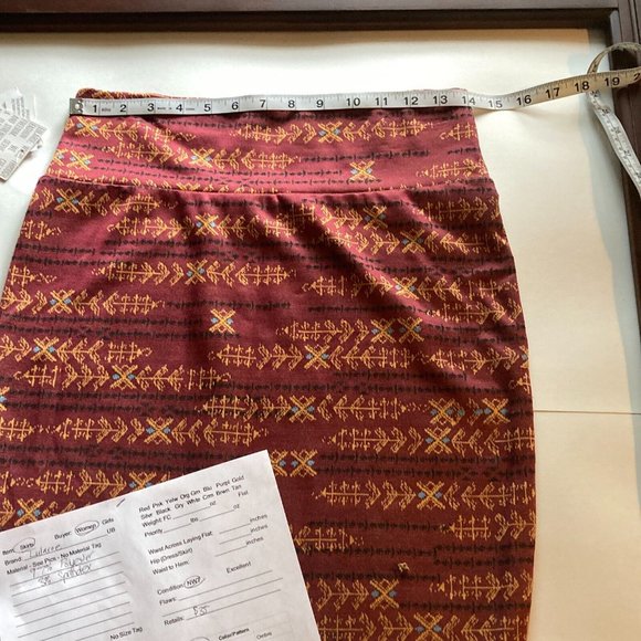 LuLaRoe Womens Brown Cassie Print Knee Length Pull On Straight Pencil Skirt Sz S - Picture 4 of 7